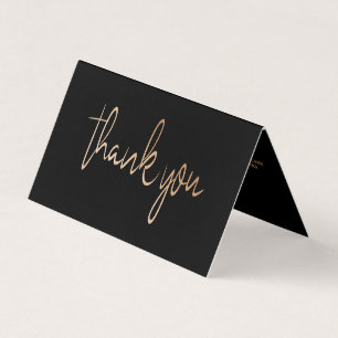 Gold Foil Script Logo Carte de remerciements d'aff