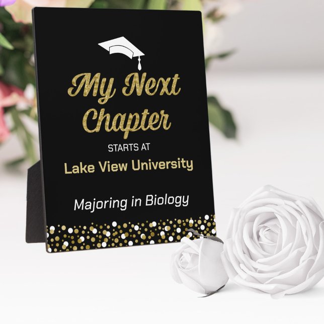 Gold Foil Script My Next Chapter Grad Sign Plaque (Creator Uploaded)