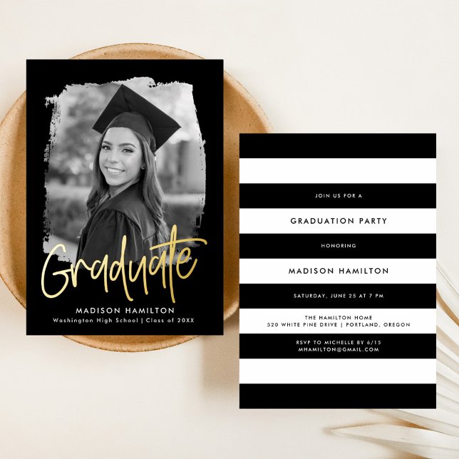 Gold Foil Script Photo Graduation Party (Creator Uploaded)