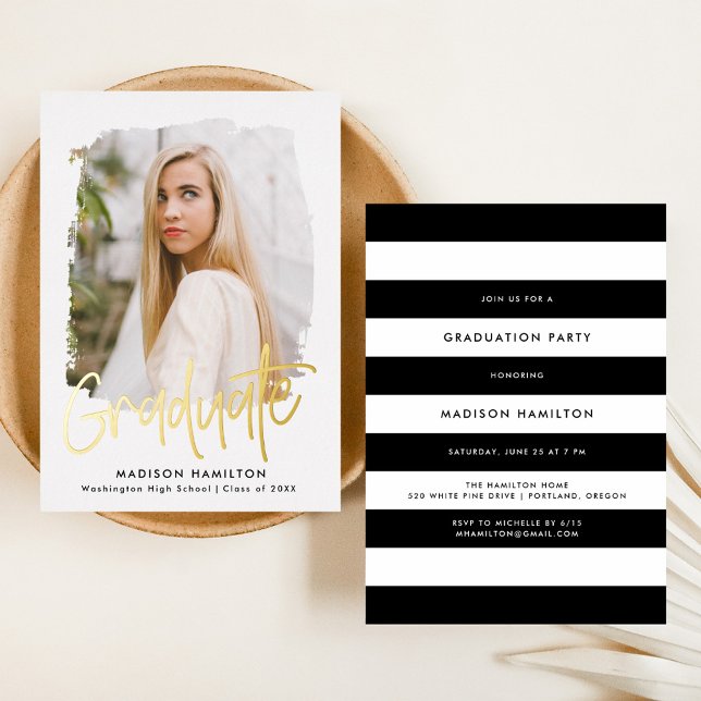 Gold Foil Script Photo Graduation Party (Creator Uploaded)