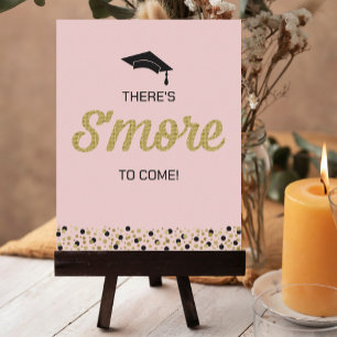 Gold Foil Script S’more Confetti Pink Grad Sign