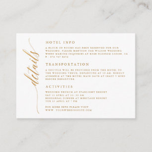 Gold Foil Script Wedding Details Enclosure Card