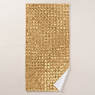 Gold foil seamless pattern, golden glitter texture bath towel