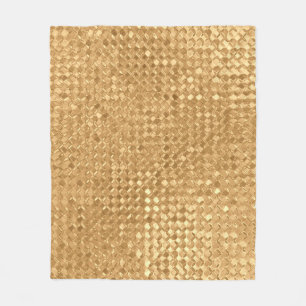 Gold foil seamless pattern, golden glitter texture fleece blanket
