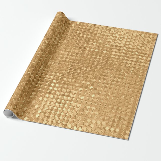 Gold foil seamless pattern, golden glitter texture wrapping paper (Unrolled)