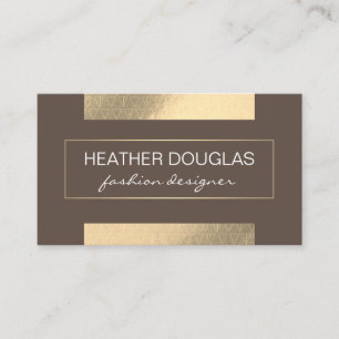 Gold Foil Shine   Triangle Pattern Designer Business Card
