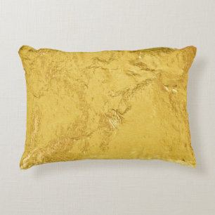 Gold Foil: Shiny Abstract Texture Accent Pillow