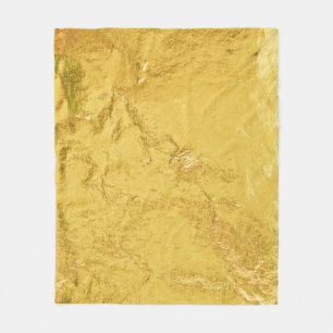 Gold Foil: Shiny Abstract Texture Fleece Blanket