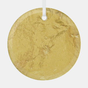 Gold Foil: Shiny Abstract Texture Glass Ornament