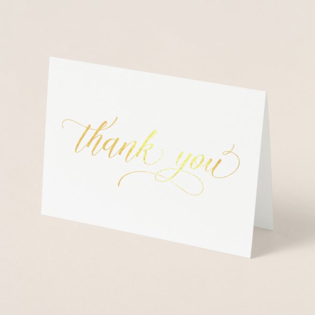 Gold Foil - simple minimalist thank you card (Front)
