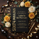 Gold Foil Sixty and Fabulous 60th Birthday Party<br><div class="desc">Gold Foil minimal Sixty and Fabulous black modern 60th birthday invitation that you can personalize and send out for your sixtieth birthday party celebration. The words "Sixty and Fabulous" are set using trending font typography. The black text colors can be changed using the edit menu.</div>