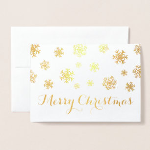 Gold Foil Snowflakes Merry Christmas Foil Card