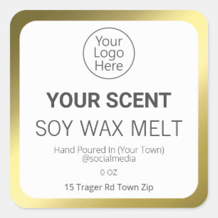 Gold Foil Soy Wax Melt Product Labels