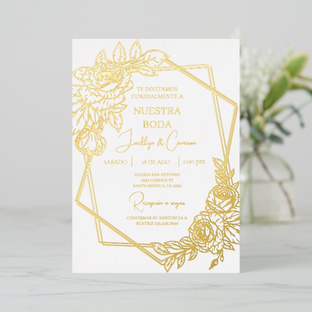Gold foil Spanish Wedding (Standing Front)