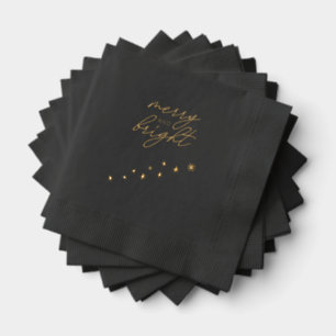 Gold Foil Stamped Modern Christmas Napkins