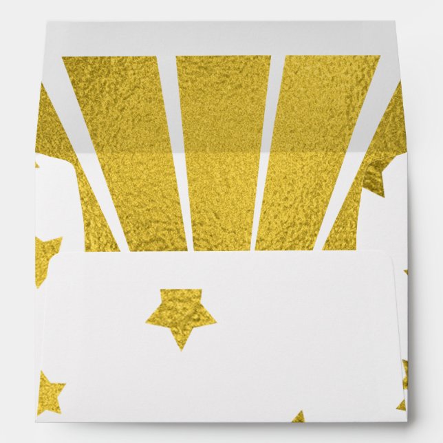 Gold Foil Stars and Starburst Liner Envelope (Back (Bottom))