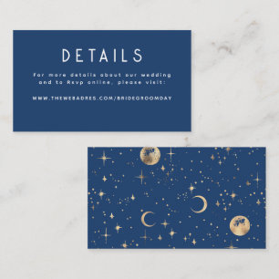 Gold Foil Stars Celestial Wedding Details Enclosure Card