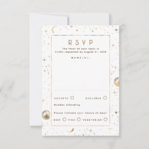 Gold Foil Stars Mariage céleste RSVP