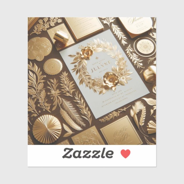 Gold foil stickers for luxurious  wedding items  (Sheet)