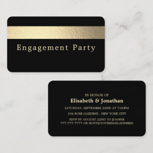 Gold Foil Stripe, Engagement Party Invitation