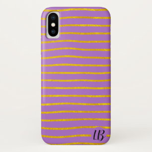 Gold Foil Stripes Personalized Phone Case