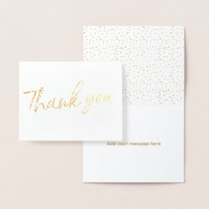 Gold Foil Stylish Lettered Wedding Thank you Card