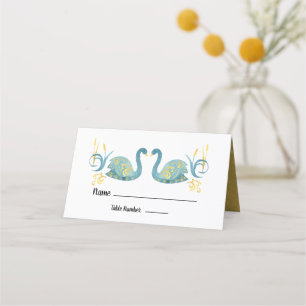 Gold Foil swans table cards