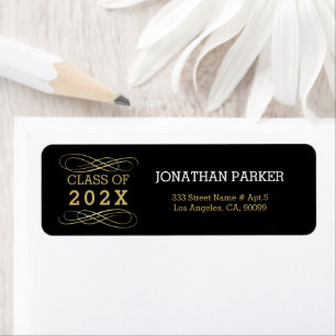 Gold Foil Swirls Graduate Label