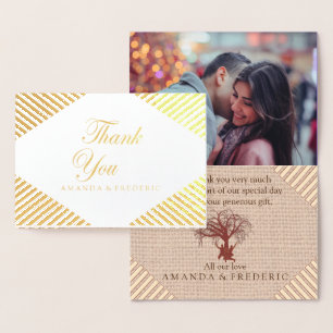 Gold Foil Tan - Marsala Thank You Card