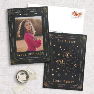 Gold Foil Tarot Graduation Photo Announcement Card