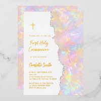 gold foil text  First Communion
