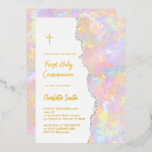 gold foil text  First Communion