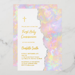 gold foil text  First Communion