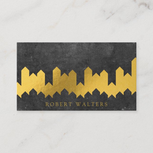 Gold Foil Texture | Lux Shapes | Slate Business Card (Front)