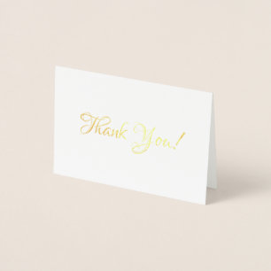 Gold Foil Thank You Card. Simple Thank You. Card