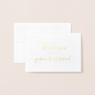 Gold Foil Thank You Junior Bridesmaid Thank You Card
