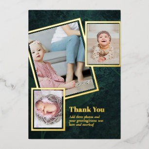 Gold Foil THANK YOU Photo Collage Modern QR CODE