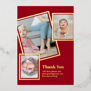 Gold Foil THANK YOU Photo Collage Modern QR CODE