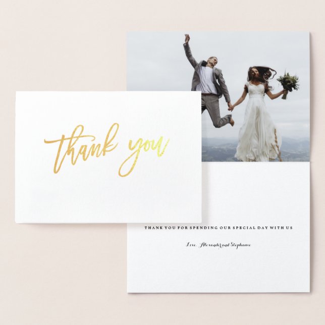 Gold Foil Thank You Wedding Card (Display)