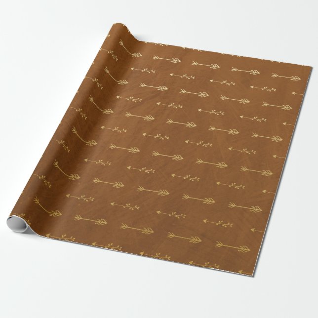 Gold Foil Thanksgiving Wrapping Paper (Unrolled)