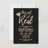 Gold Foil This Just Got Real Engagement Party