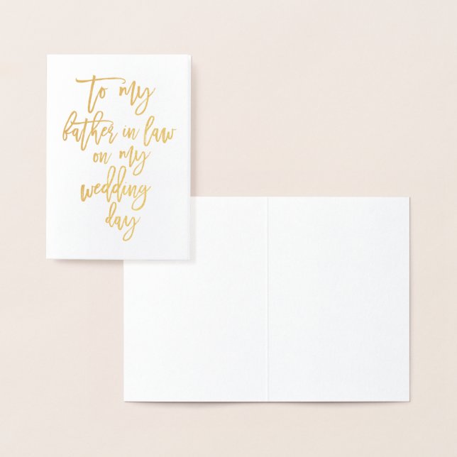 Gold Foil To My Father In Law Wedding Day Card (Display)