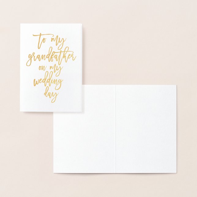 Gold Foil To My Grandfather My Wedding day" Card (Display)