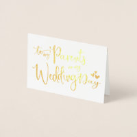 Gold Foil | To My Parents On My Wedding Day Photo