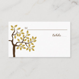 Gold foil tree modern wedding place card