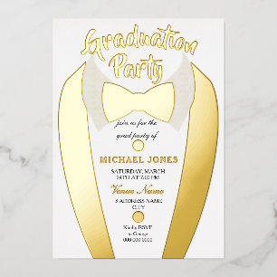 Gold Foil Tuxedo Suit Graduation Grad Party 