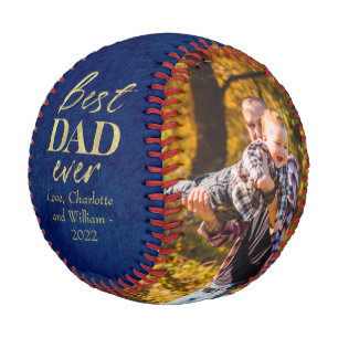 Gold Foil Typography Father's Day Baseball