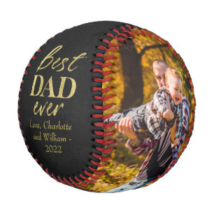 Gold Foil Typography Father's Day Baseball