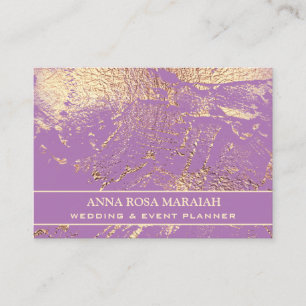 ** Gold Foil Violet Beauty Wedding Elegant Business Card