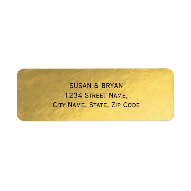 Gold Foil Wedding Address Label (Front)